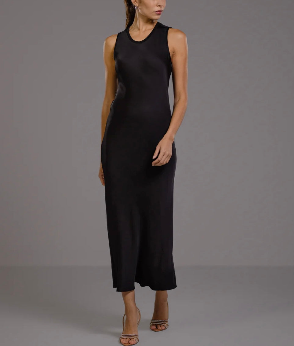 Lana Sleeveless Satin Dress