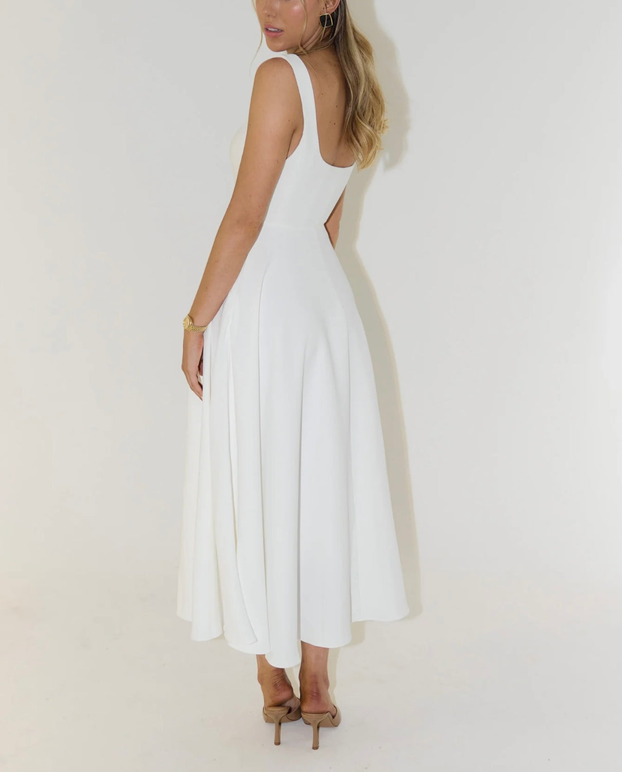 The Ultimate High Waist Square Neck Midi
Dress
