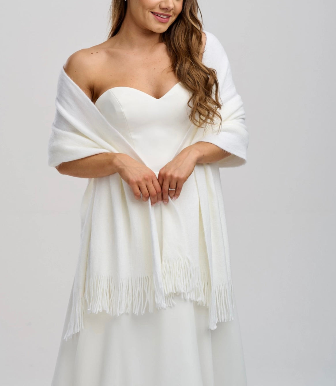 Knitted Shawl with Fringe