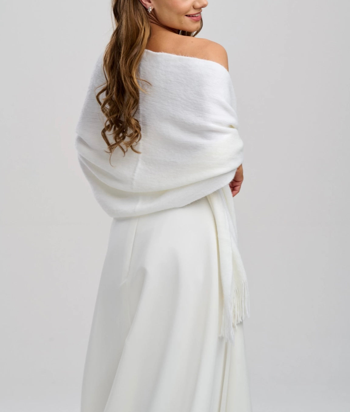 Knitted Shawl with Fringe