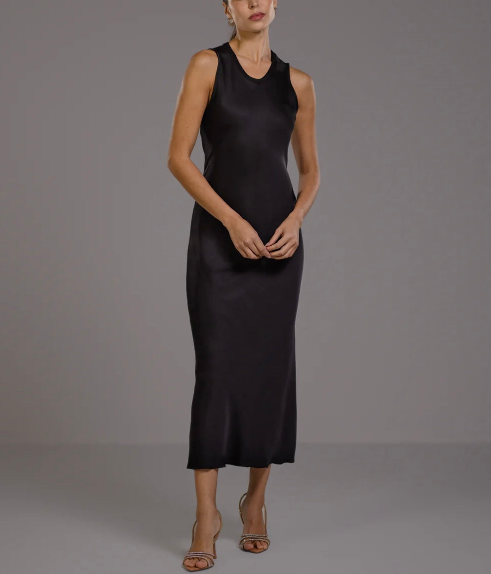 Lana Sleeveless Satin Dress