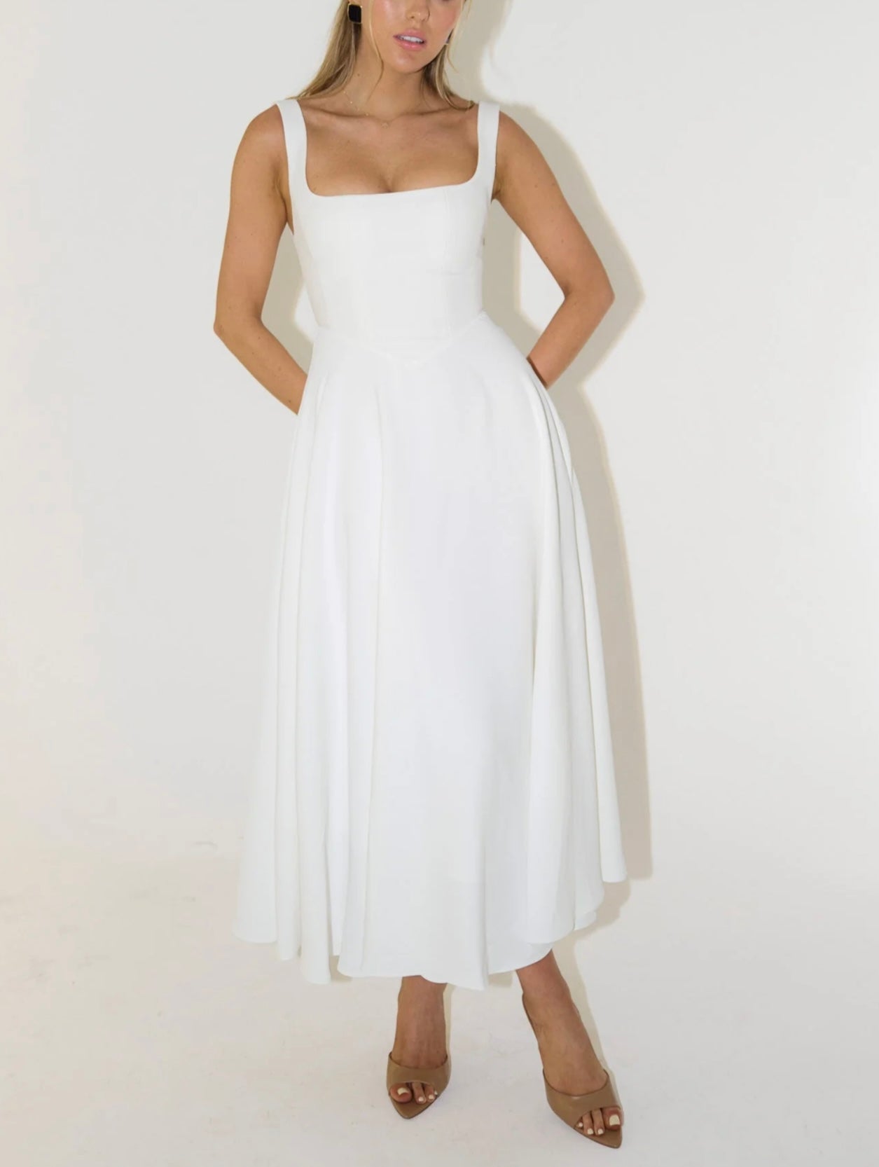 The Ultimate High Waist Square Neck Midi
Dress