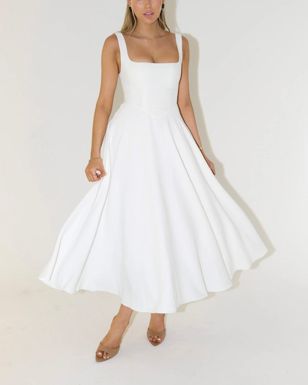 The Ultimate High Waist Square Neck Midi
Dress