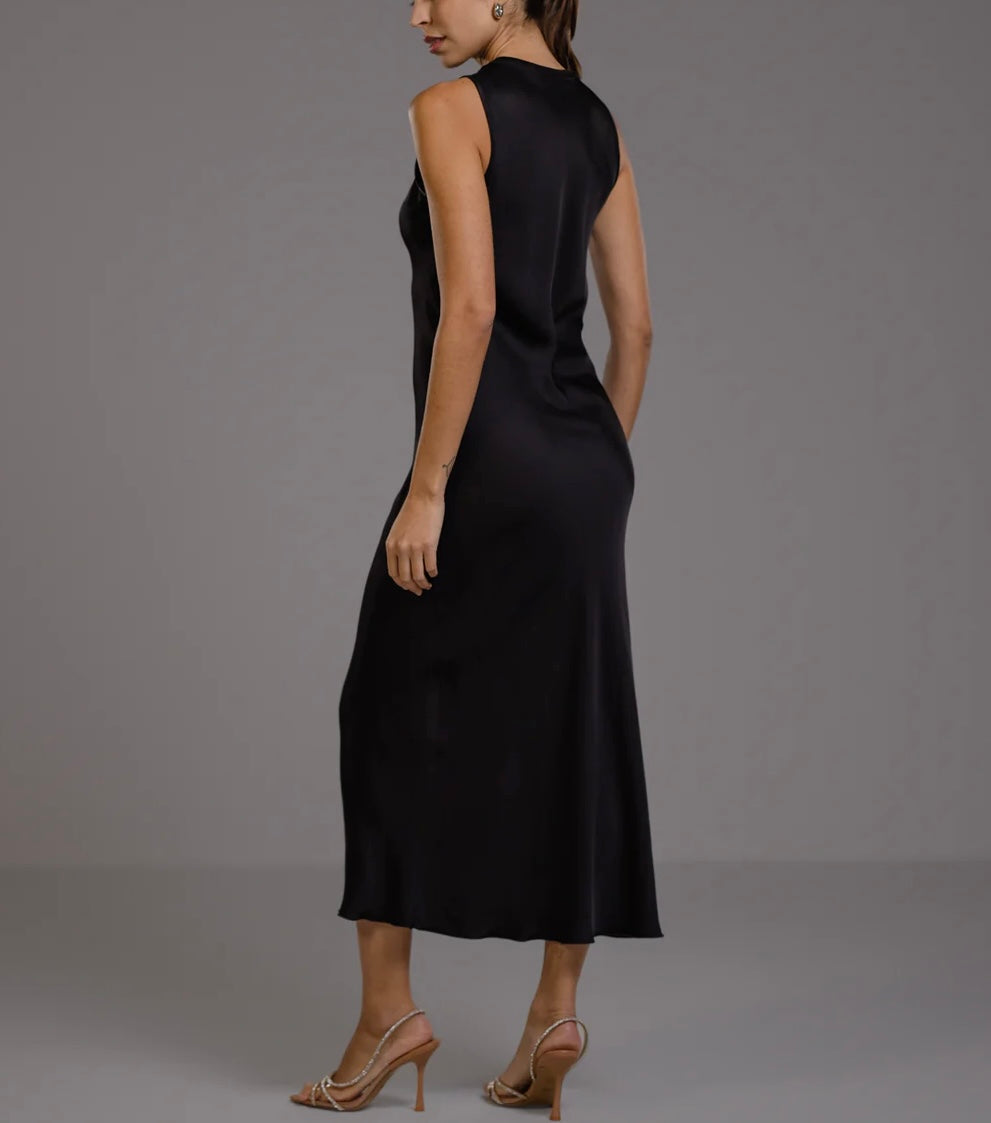 Lana Sleeveless Satin Dress