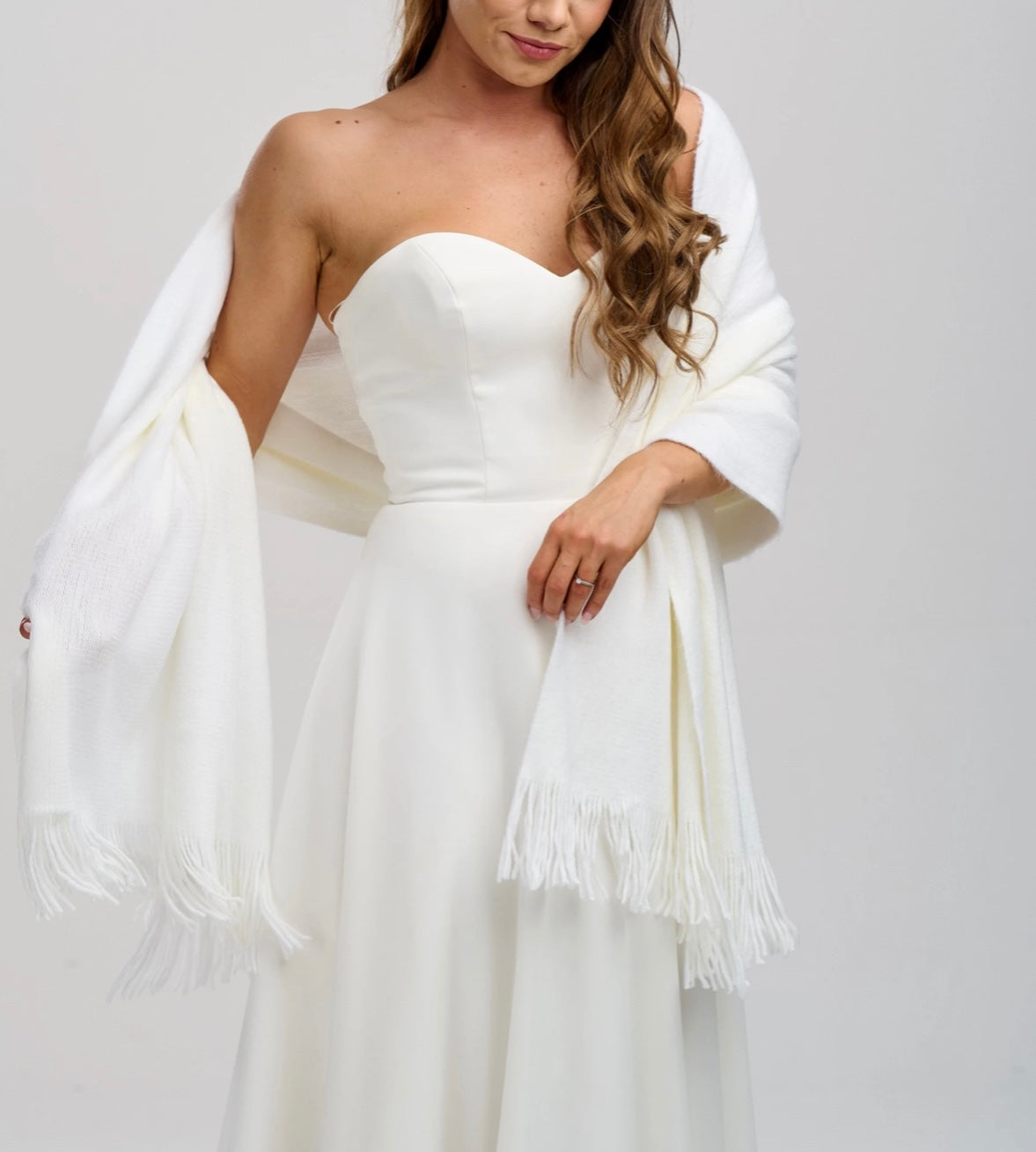 Knitted Shawl with Fringe