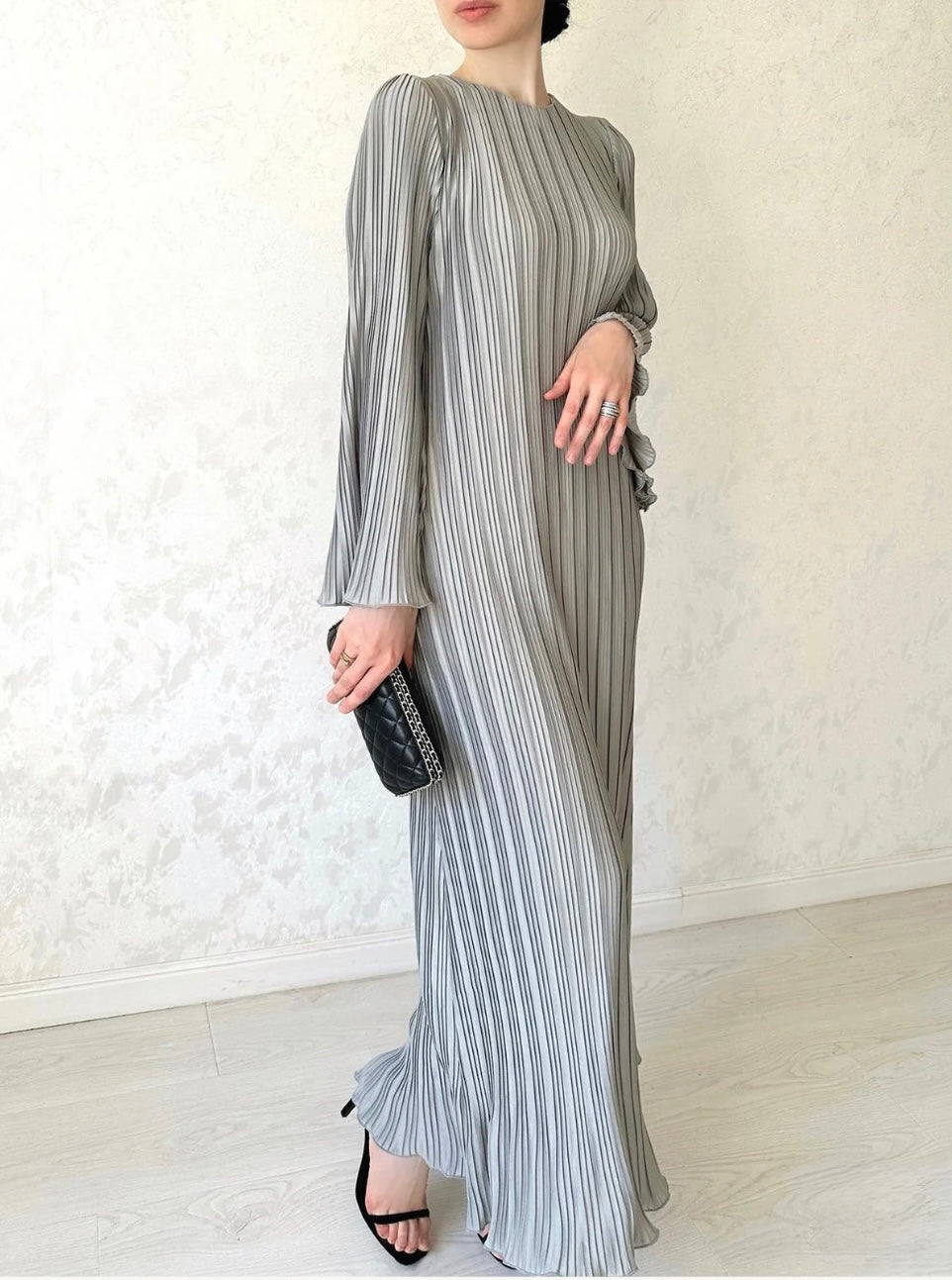 Plissé Maxi Dress