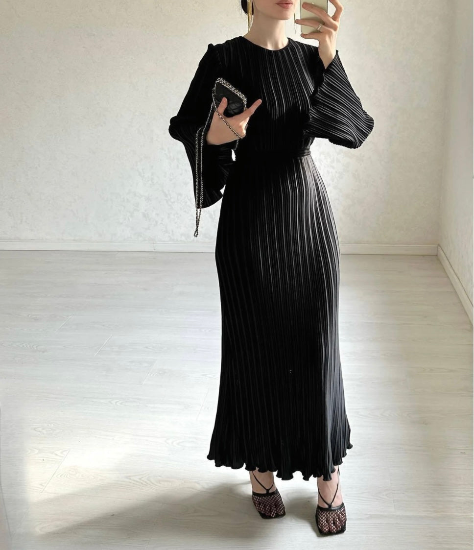 Plissé Maxi Dress