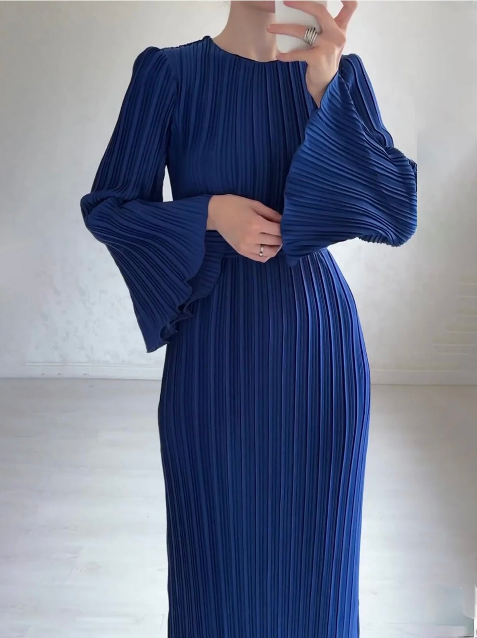Plissé Maxi Dress