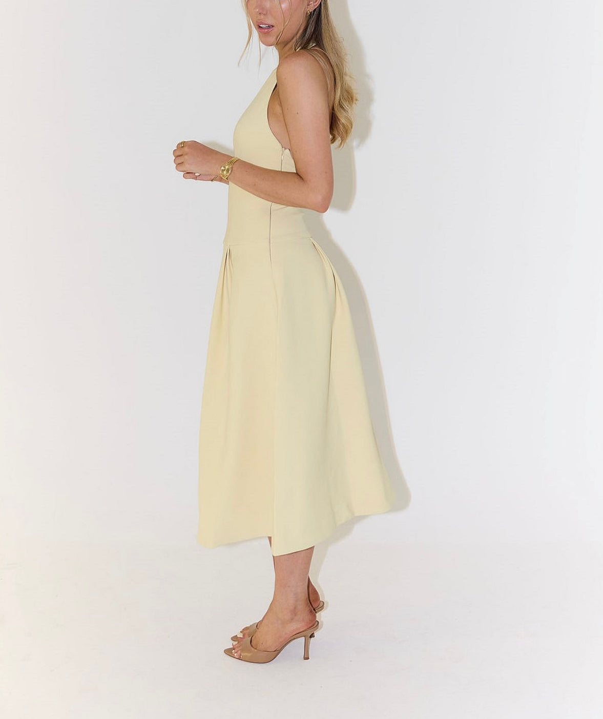 Dropped Hem Midi Dress