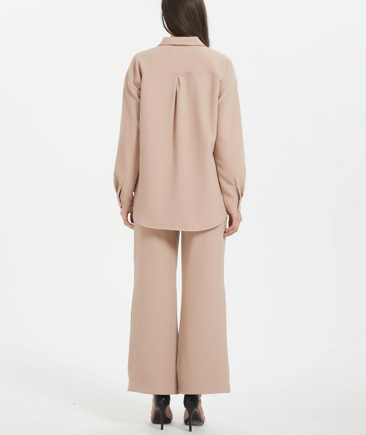 Nude button Up Lounge Set